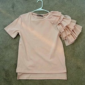 One shoulder accent top